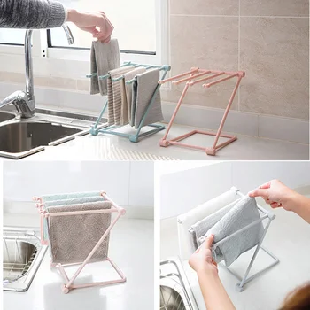 

Folding Plastic Towel Racks for Bath Kitchen high quality Towel Rack Hanging Holder Organizer Bathroom Cabinet Cupboard Hanger