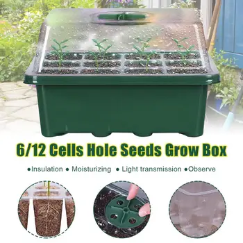 

6/12 Cells Hole Plant Seeds Grow Box gardening hydroponics systems Tray Insert Propagation Seeding Nursery Pot garden indoor