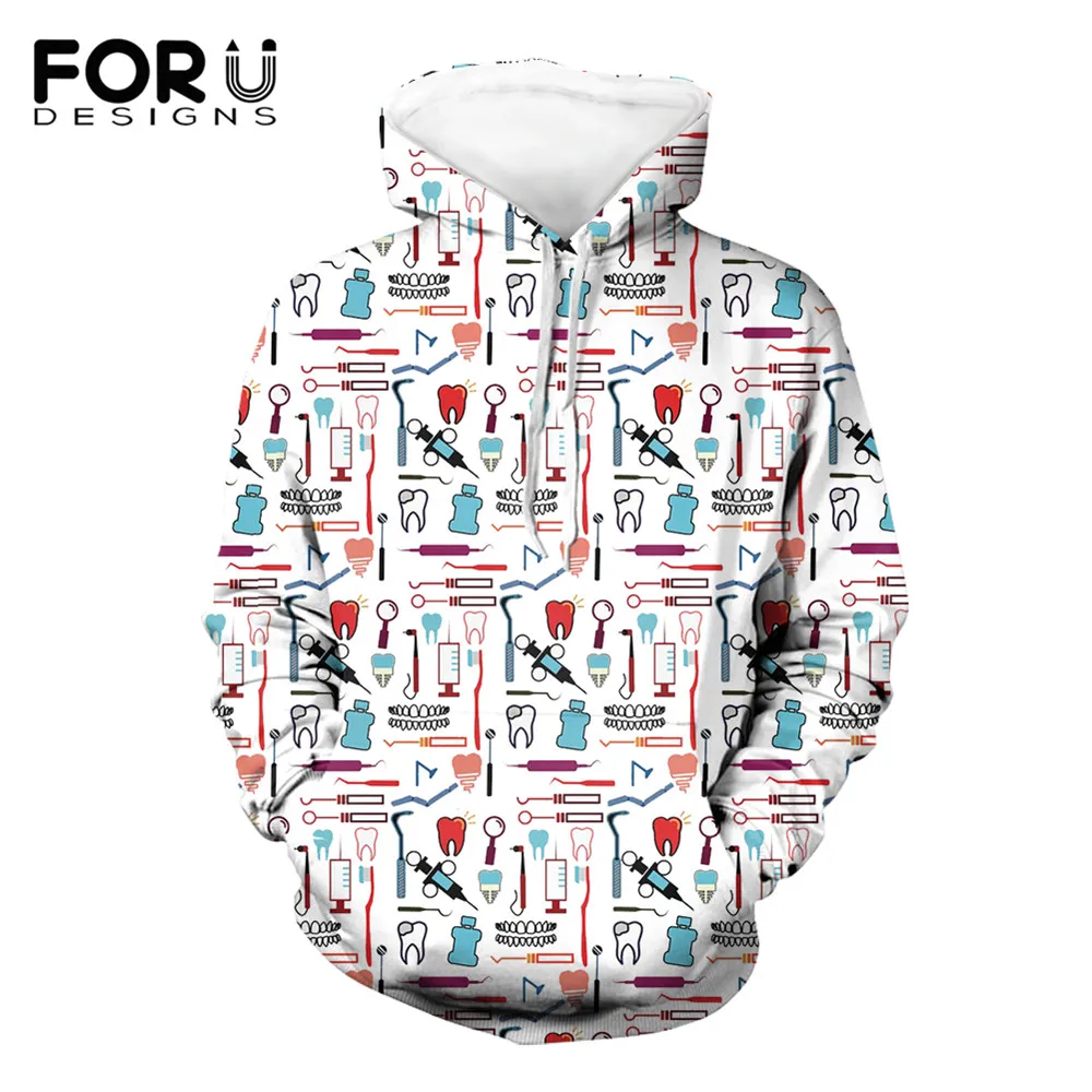 Женские толстовки FOURUDESIGNS с рисунком зубьев милые осенне-зимние 3D капюшоном |