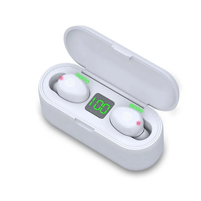 H& A Bluetooth V5.0 наушники беспроводные наушники стерео Спортивные Беспроводные наушники гарнитура 2000 мАч Мощность для iPhone Xiaomi - Цвет: LED-White
