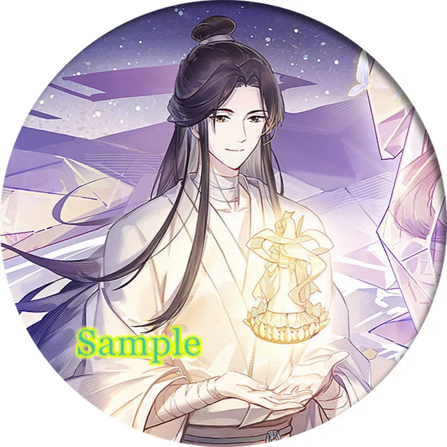 Cartoon tian guan ci fu Hua Cheng Xie Lian Cosplay Badge Brooch Pin Anime Accessories For Clothes Backpack Decoration gift violet