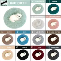 Lit pour chien Super doux, Long beignet en peluche, chenil rond pour chien, tapis de coussin confortable et moelleux, chaud d'hiver pour maison de chien et de chat, entrepôt ue 2