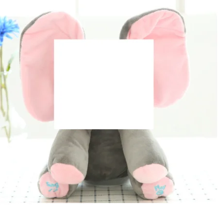 30 см Peek a Boo Elephant Teddy Bear Play Hide Seek прекрасный мультяшный плюшевый детский подарок на день рождения милый Электрический музыкальный медведь плюшевая игрушка - Цвет: 4