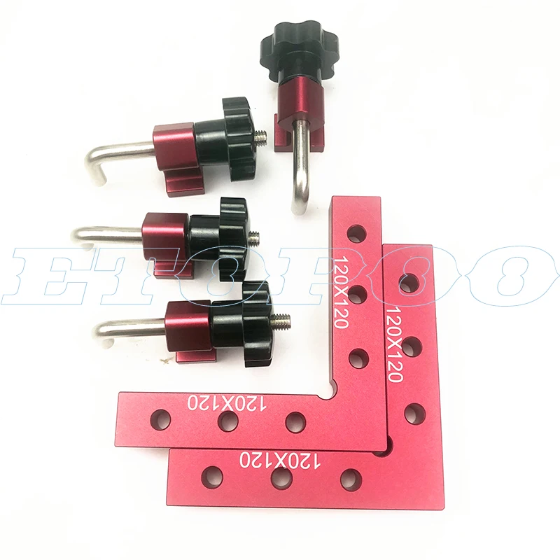 

6pcs/set 120*120mm square ruler L block ruler 90 degree right angle positioning panel fixing clip woodworking carpenter tools