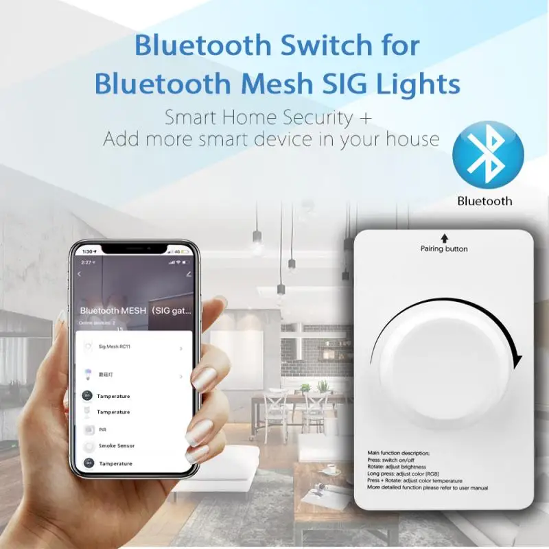 Умный дом Tuya Bluetooth лампочка с дистанционным управлением переключатель яркости