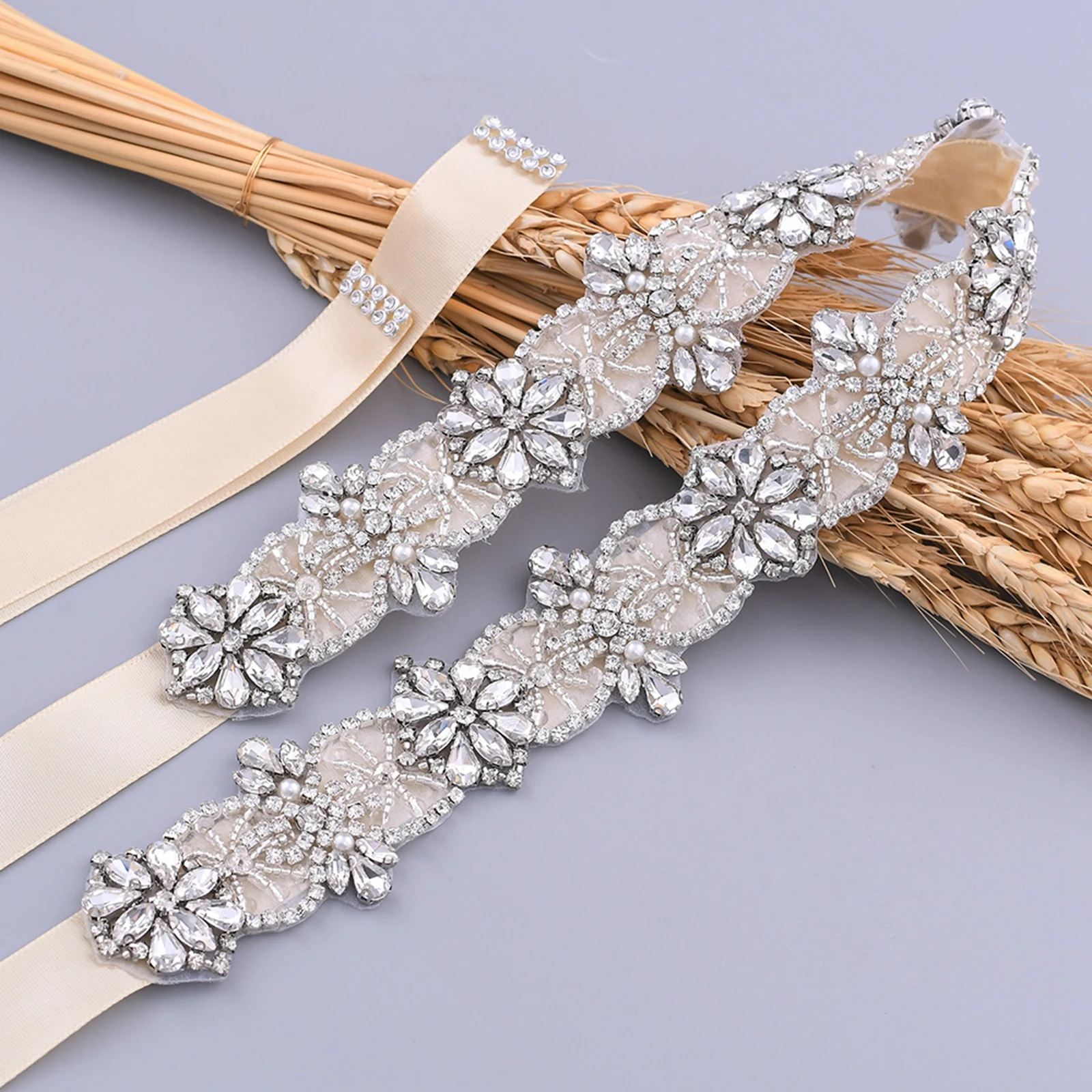 Silver Diamond Belts Wedding Sashes Rhinestone Belt Jeweled Sash