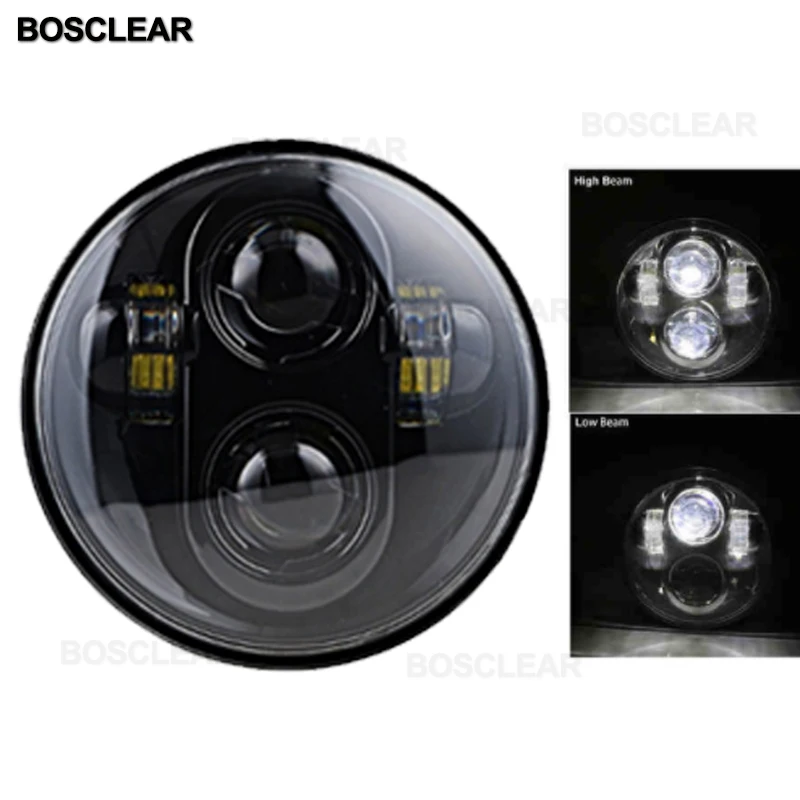 5,7" 5-3/4" мотоциклетная светодиодная лампа проектора фара для Sportster Dyna Street Bob FXDB touring softail touring электр glide - Цвет: 40w black2