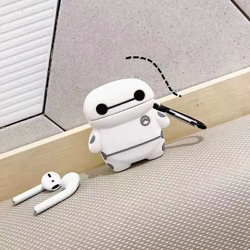 Чехол для наушников 3D Big Hero 6 для Airpods 1 2 Чехол Мягкий силиконовый чехол для наушников с Bluetooth чехол для Airpods Pro Baymax зарядная коробка