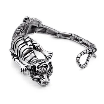 

Hemiston Hot Selling Personality Titanium Steel Original Domineering Tiger Bracelet Stainless Steel Bracelet