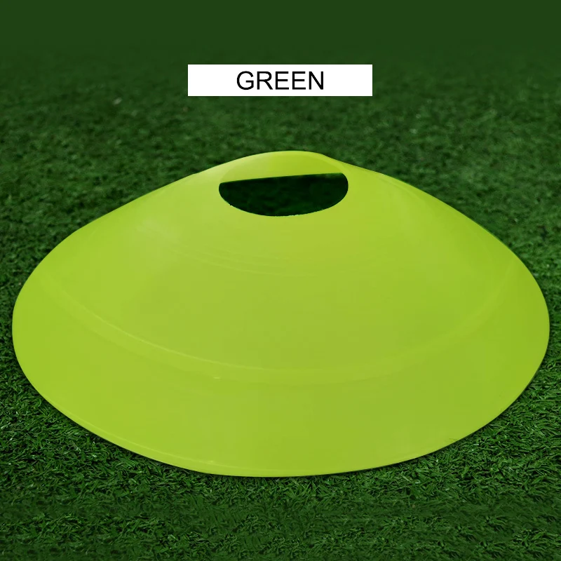 10 шт. футбольный тренировочный Знак Плоский устойчивый к давлению конусы Маркер Диски барьер аксессуары XD88 - Цвет: Green