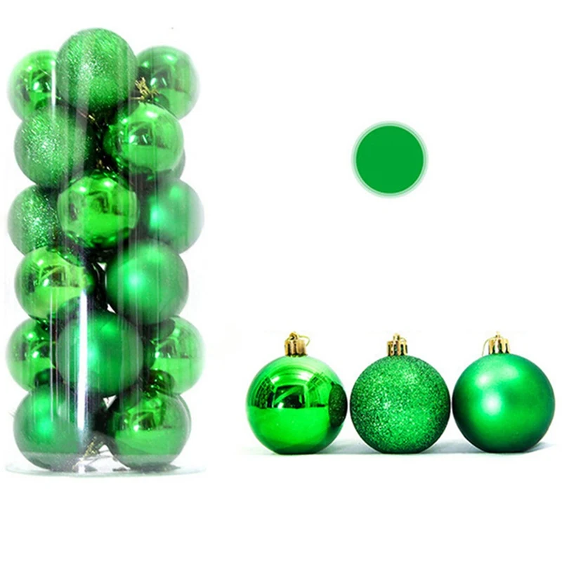 GR 24pcs/lot 30mm Christmas Tree Decor Ball Bauble Xmas Party Hanging Ball Ornament Decorations For Home Christmas Decorations Gift - Цвет: GR