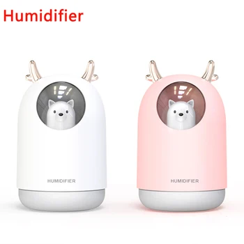 

Home Appliances Air Humidifier 300ml Cute Pet Ultrasonic Cool Mist Aroma Air Oil Diffuser Romantic Color LED Lamp Humidificador
