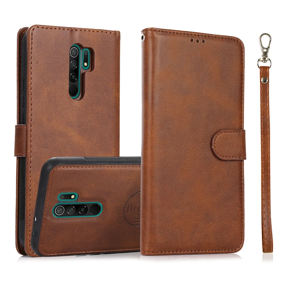 Strong Magnetic Leather Case For Xiaomi Redmi 9 9A 9C Note 9 9S 8 Pro Max Flip Wallet Card Holder Stand Phone Bags Cover Coque