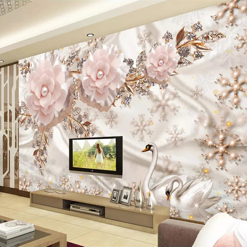 Custom-Photo-Wallpaper-3D-Luxury-European-Style-Swan-Jewelry-Flowers-Living-Room-TV-Background-Wall-Decor (1)