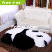 Черный белый Овчина Шерсть ковер из искусственного меха коврик ворсистый, Пушистый Плюшевый Детский ковер для спальни мягкий уютный теплый коврик панда/медведь/овечка