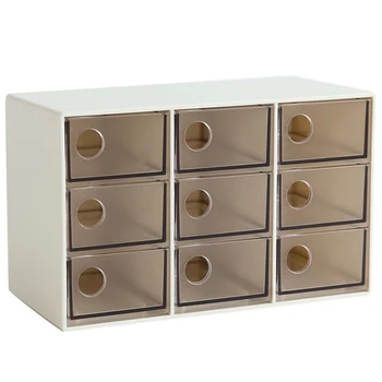 

Creative Eco-Friendly Desktop Jewelry Storage Box Transparent Plastic Storage Box Cabinets for Small Objects Makeup Organizers