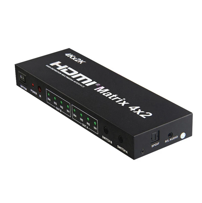 4K x 2K 3D 1080P V1.4 HDMI матричный 4x2 HDMI переключатель видео конвертер 4 в 2 Переключатель сплиттер для xbox DVD PS4 к ТВ проектор