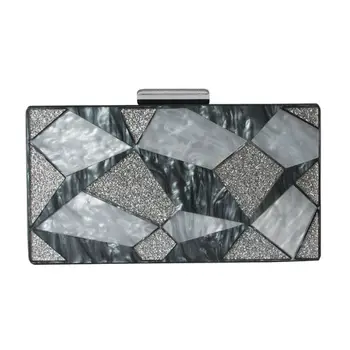 

Women Acrylic Patchwork Evening Bag Party Handbag Casual Clutch Bridal Purse