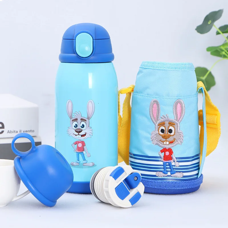 Little Blue Rabbit Детский мультяшный чайник для сохранения тепла, студенческий рюкзак для защиты от холода, нержавеющая сталь, соломенная чашка, система книг - Цвет: Little Blue Rabbit