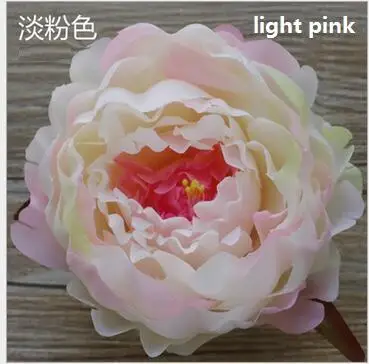 light pink Искусственные декоративные пионы, имитация, сделай сам, шелковая Цветочная головка для свадьбы, дома, вечерние украшения, высокое качество, цветы - Цвет: light pink