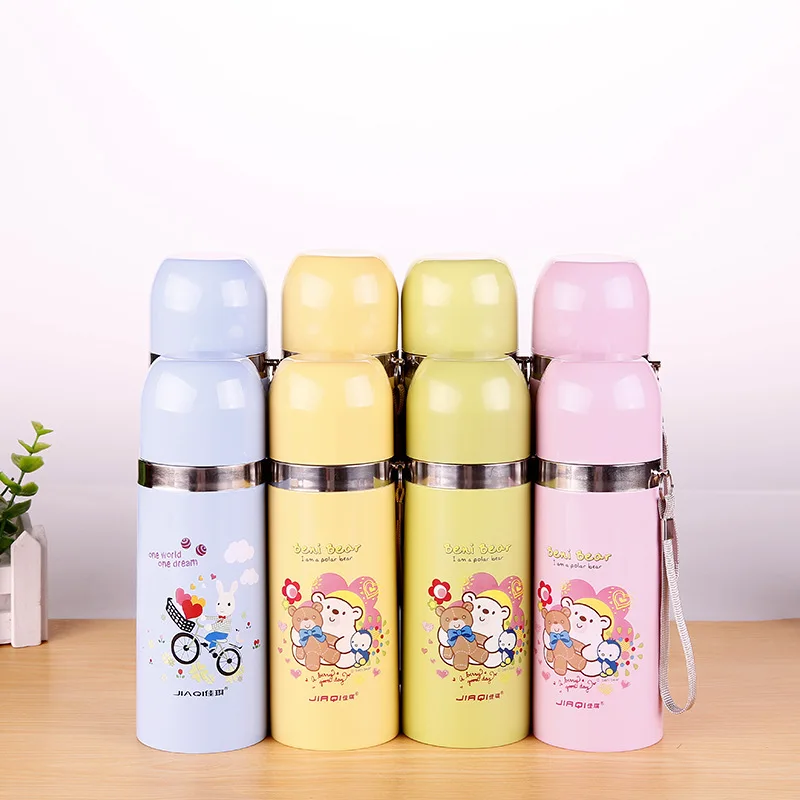 

Wholesale Jiaqi New Style Cartoon Bullet Double Layer Stainless Vacuum Flask Children Customizable Printed Logo