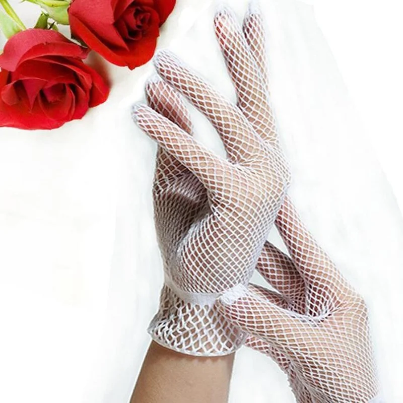 

Spring Summer Mesh Fishnet Gloves for Women Party Female Gloves Dance Hand Decor Mittens