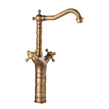 

Retro Mixing Faucet European Retro Copper Basin Faucet Double Handle Mixing Mix Taps Above Counter Basin Dispenser water-tap