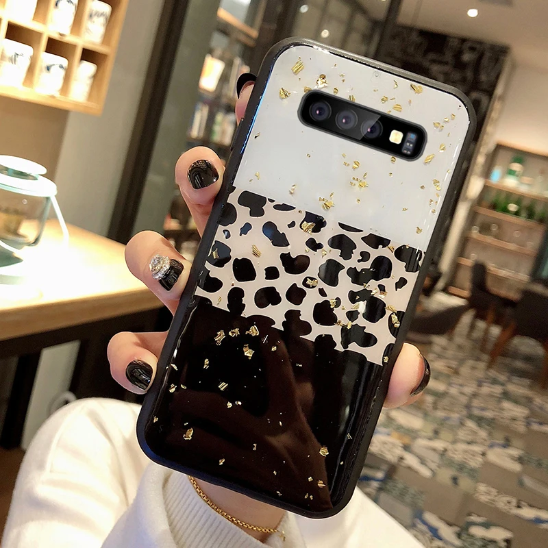 Для samsung Galaxy A50 чехол золото Фольга, леопард, чехол для телефона для samsung A50 A30 A70 M20 J4 J6 A6 Note 8 9 S8 S9 S10 плюс S10e