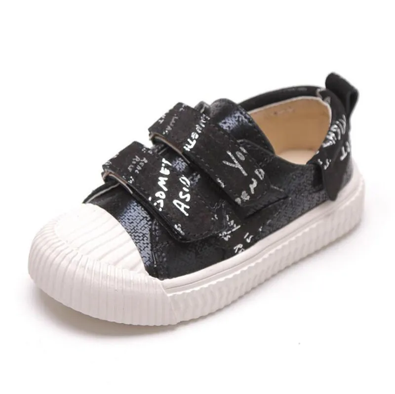 Weoneit детская спортивная обувь Chaussure Enfant; обувь для мальчиков и девочек; Новинка; сезон осень-весна; Детские кроссовки с принтом; Детские кроссовки на плоской подошве; CN 21-30 - Цвет: black