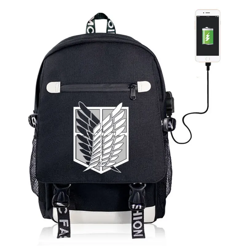 Новый рюкзак "атака на Титанов" 2019 USB для подростков мужские и женские