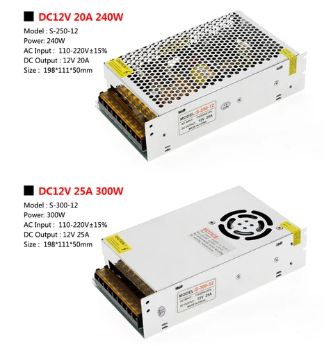 LED 스트립 스위치 조명 변압기, 전원 공급 장치 DC12V 1A 2A 5A 8.3A 10A 15A 16.7A 20A 25A 30A 33A 40A 50A 4