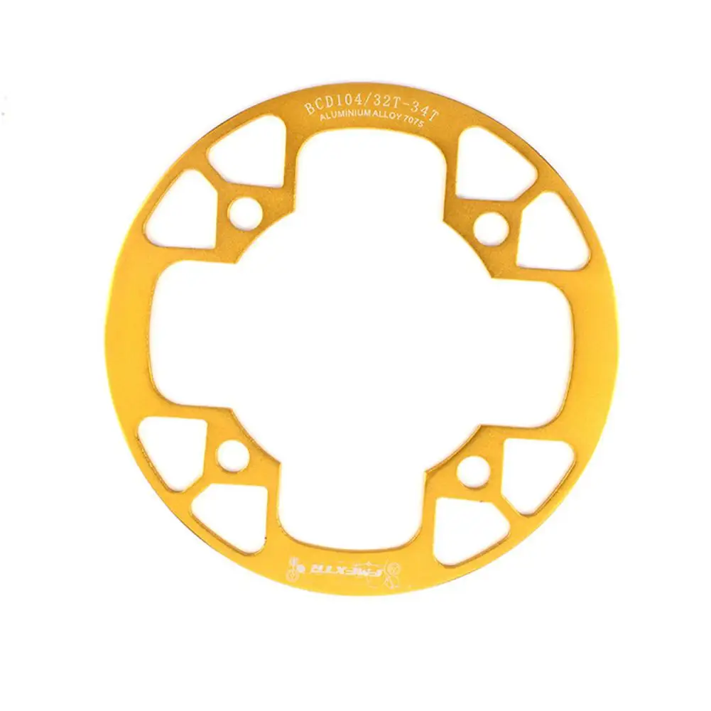 32 to 34T gold Велосипедная Звездочка для горного велосипеда MTB 104bcd 32 34 36 38 40 42T защита коленчатых колес с одной пластиной из алюминиевого сплава - Цвет: 32 to 34T gold