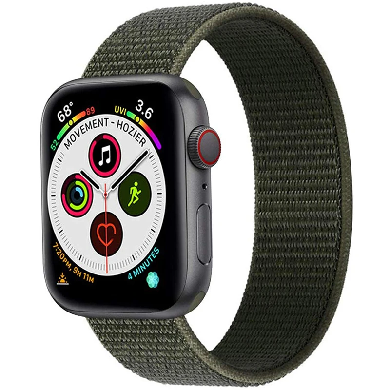 Ремешок для Apple Watch 44 мм 40 мм ремешок из нейлона iWatch Correa Series 5 4 3 2 Sport Loop 42 мм 38 мм браслет ремешок для часов аксессуары Новинка - Цвет ремешка: 17 Cargo Khaki