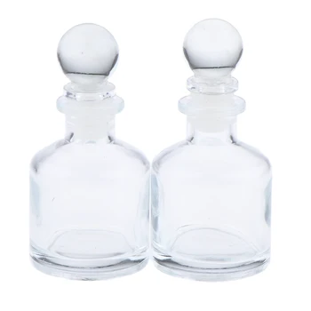 

2Pcs Clear Glass Diffuser Bottles - Ideal Gift for Wedding, Party- Use with Essential Oils, Replacement Diffusers, 130ml/50ml
