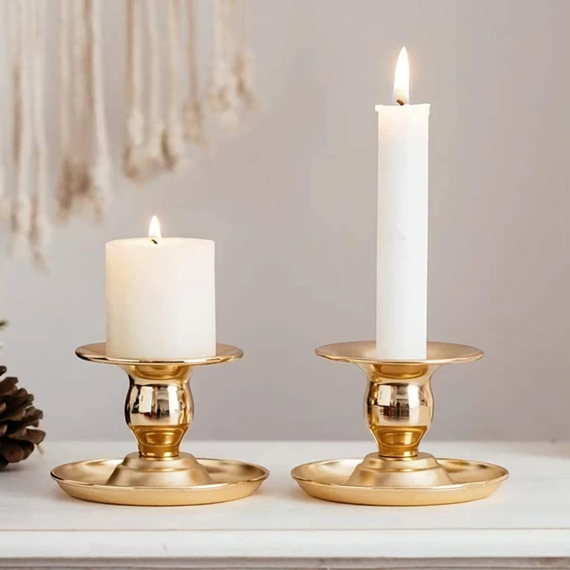 Candle Holders Accessories Black Gold Metal Candle Holder Christmas Candlestick Iron Art Dinner Table Candle Candlesticks