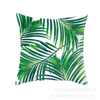 ZENGA нордический лист тропического растения наволочка декоративные подушки для дивана полиэстер зеленый чехол для поясничной подушки Цветок Наволочка - Цвет: DRD95-10