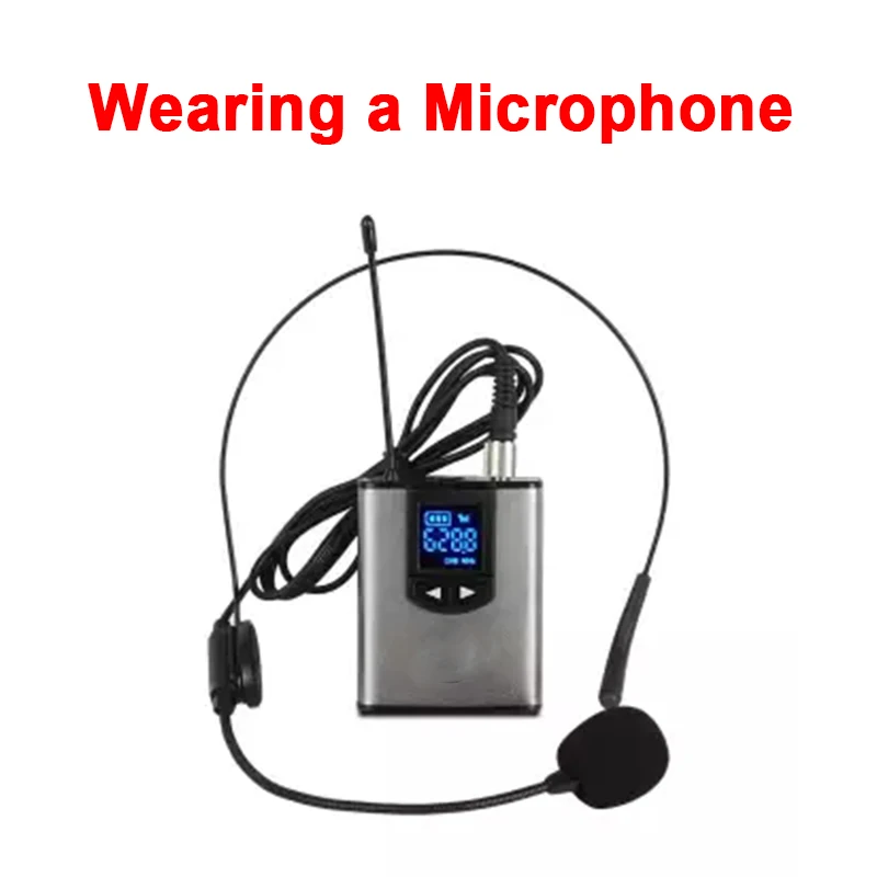 Wearing a mic FELYBY UHF беспроводная гарнитура, микрофон/петличный лацкан микрофон с мини-приемником 1/" выход для лектора конференции - Цвет: Wearing a mic