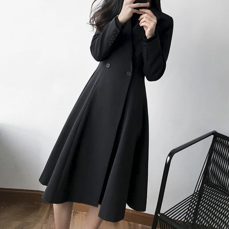 

Autumn and winter 2020 women's coat large new Korean style style coat age reduction slim cover belly ol medium length skirt wind