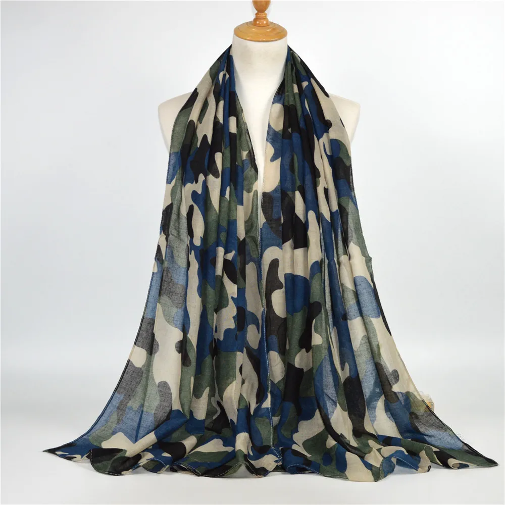 

2019 Voile Printing Camouflage 8 Color Scarf Shawl Fund 180x90cm Muslim headwear