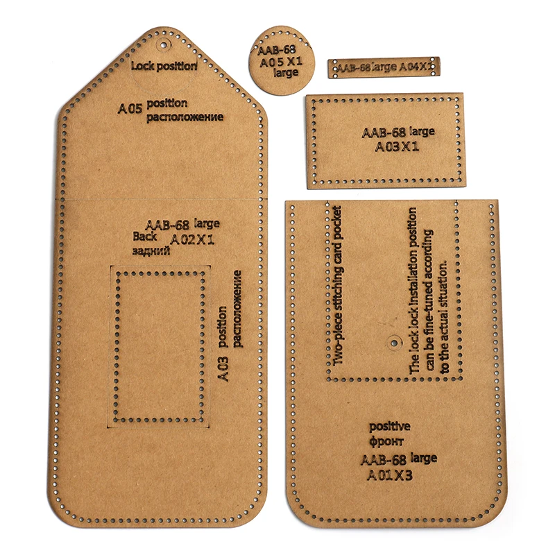Leather Tools Leather Craft Tool Kit Leather Craft Tools Leather Craft Tool Sewing Stencils Set DIY Handmade Leather Mobile Phone Bag Handbag Wallet Sewing Pattern Hard Kraft Paper Stencil Template 17.5cm*11.5cm*1.5cm