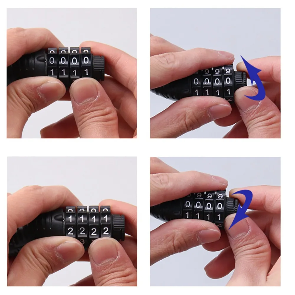 Bicycle lock heavy combination chain safety digital lock zinc alloy lock PVC material multi-lock car built-in knob 30N15 (12)