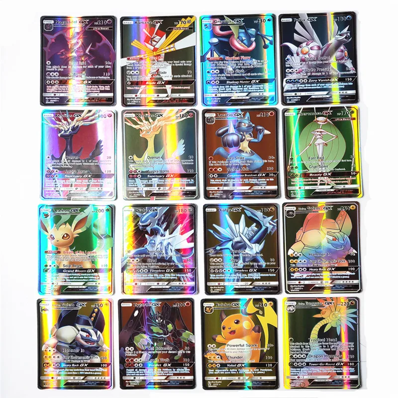 

No repeat Pokemones Cards GX Flash MEGA EX 25 50 100 200 Game Collection trading Cards For Funs Children English Language Toy