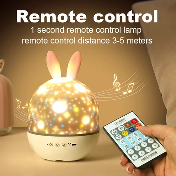 

Music Sky Projector Night Light With 6 Kinds Of Rotating Pattern Starry Chargeable LED Lamp Colorful Flashing Star Kid Baby Gift