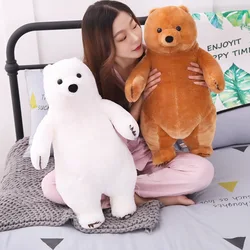 Bonito e bonito urso marrom brinquedo de pelúcia boneca travesseiro dormir boneca presente aniversário crianças pelúcia