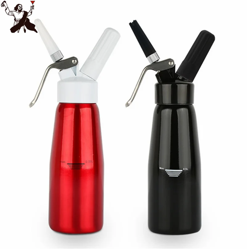 Cream Whipper Dispenser 500ML Cream Dispenser Whipped Whipper Artisan Cream Whipper with Decorating Nozzles Made of Aluminum Bar Tools