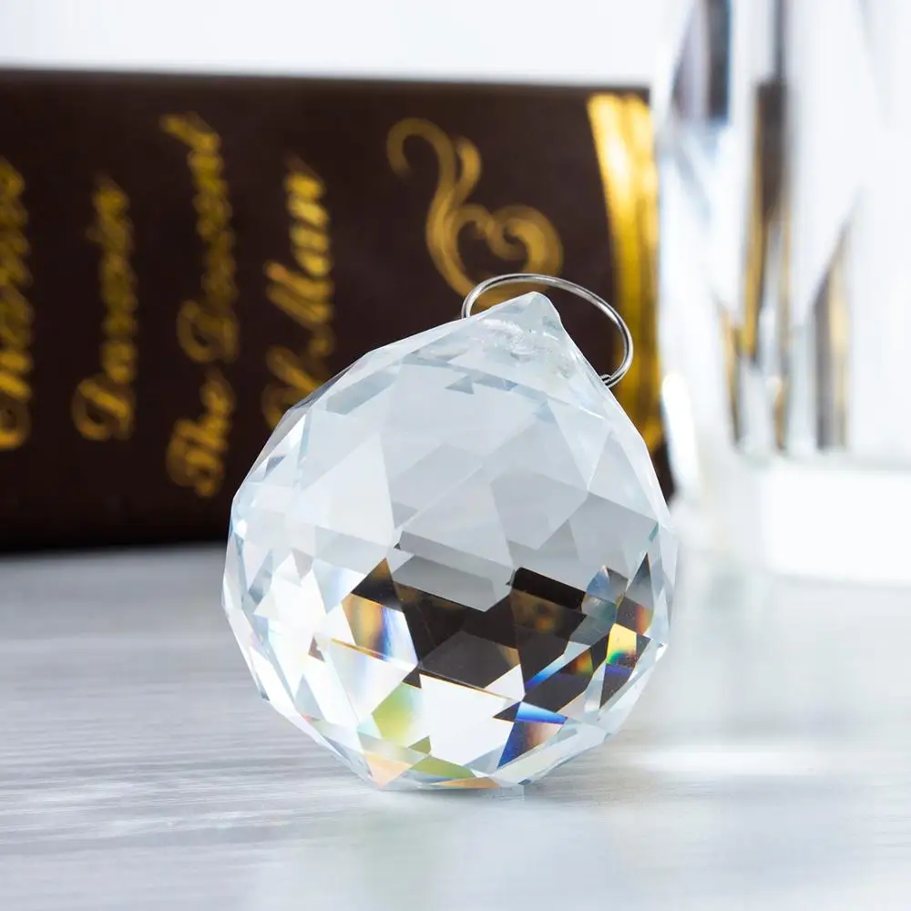 H&D 5pcs/lot 20mm Clear Faceted Crystal Chandelier Parts Pendant Prisms Lighting Ball feng shui Suncatcher Wedding Home Decor sun catcher sun catchers crystal pendant