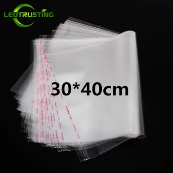

Leotrusting 100pcs 30x40cm Gernal Use Clear Resealable OPP Adhesive Bag Transparent OPP Packaging Bag Self Plastic Gift Pouch