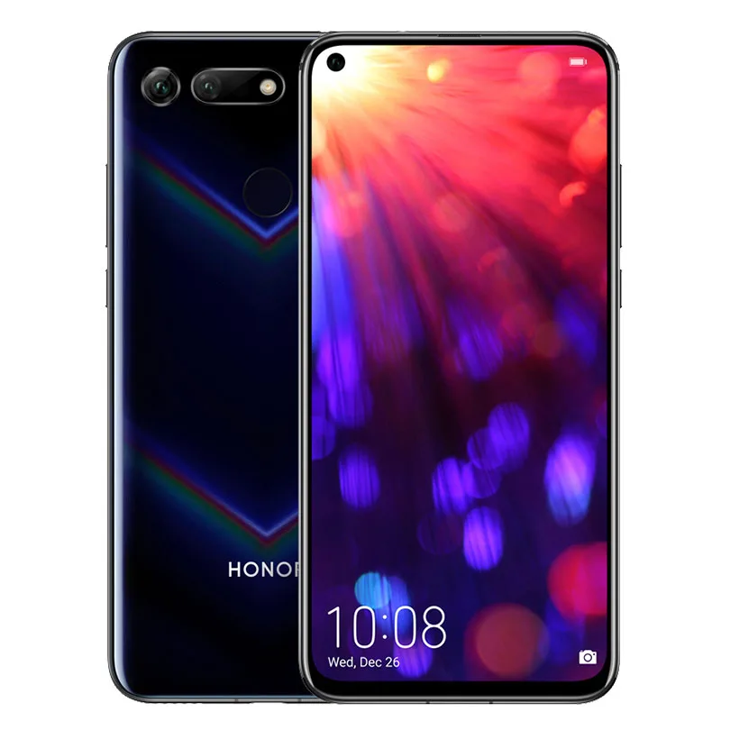 Honor V20 Global rom 6 ГБ 8 ГБ 128 Гб Поддержка NFC Google Play SuperCharge 2310x1080P 6,4 дюймов полноэкранный смартфон 48MP камера - Цвет: Black