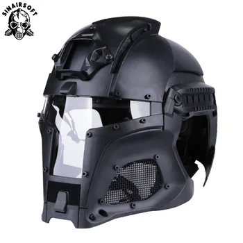 

SINAIRSOFT Tactics Medieval Iron Soldier Helmet Climbing Helmet Mesh-Mask Protective Airsoft Full-Face Rock Outdoor