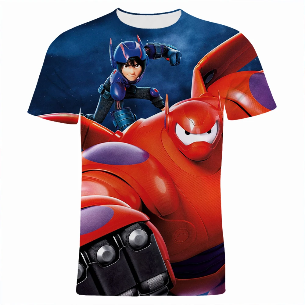 

Big Hero 6 Cartoon Anime Men's Clothing Casual Summer Disney 3D Print Children T-shirt Short Sleeve Women Tee Shirts